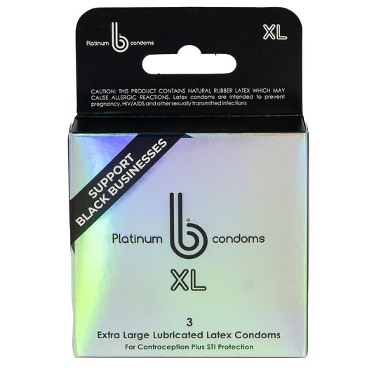 Platinum XL b condoms, 3 ct pack - 48 case